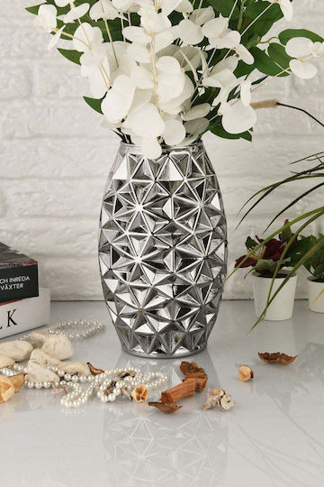 SteweHome Dekorative Glasvase Graue 26x26xH26cm