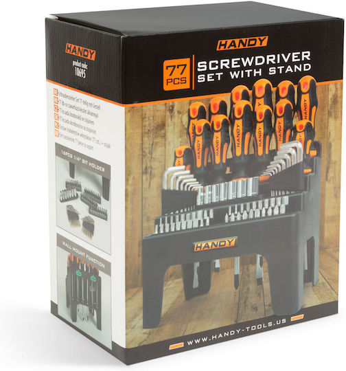 Комплект Отвертки С Битове 75 Бройки Cr-v Sl Ph Pz Torx Hex Allen С Поддръжка На Гнездови Ключове