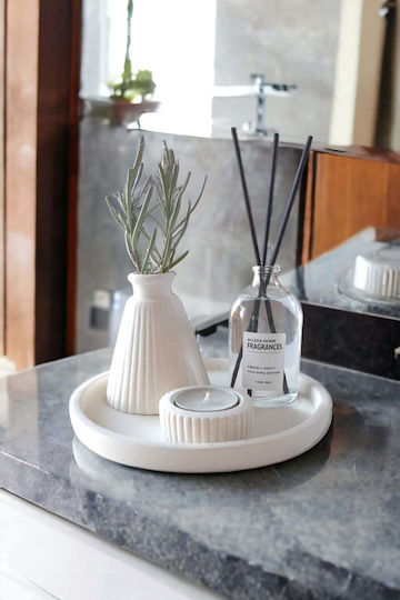 SteweHome Set White Concrete Vases Y9cm 4 Pieces