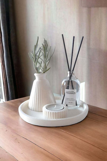 SteweHome Set Decorative White Concrete Vases Y9cm 4 Pieces