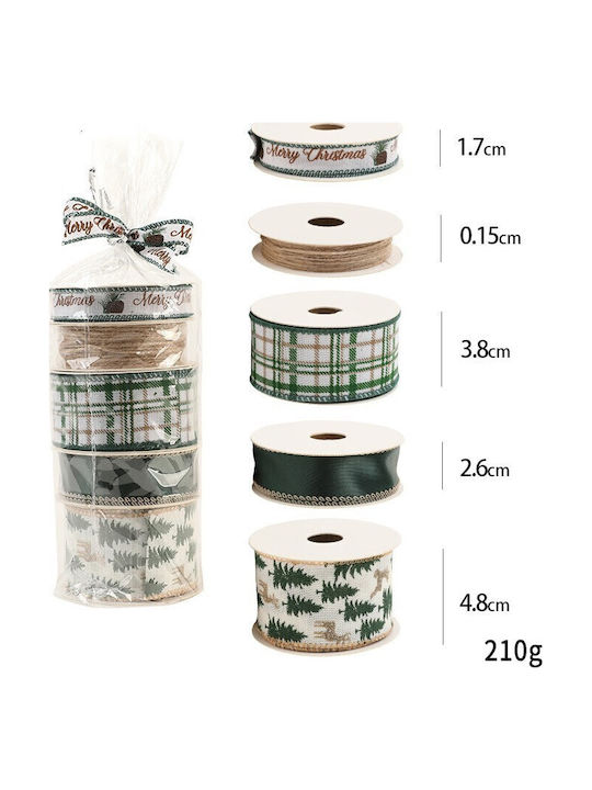 Alista Home Χριστουγεννιάτικη Κορδέλα Υφασμάτινη Καφέ 4τμχ