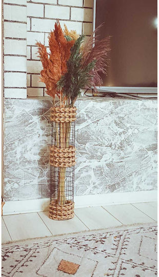 SteweHome Βάζο Ψάθινο Κόκκινο Y60cm