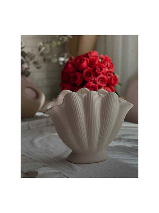 SteweHome Διακοσμητικό Βάζο Μπεζ 24x11xΥ30cm