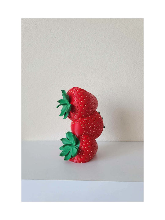 SteweHome Vază Decorativă Din Plastic Roșie 3x3xÎcm