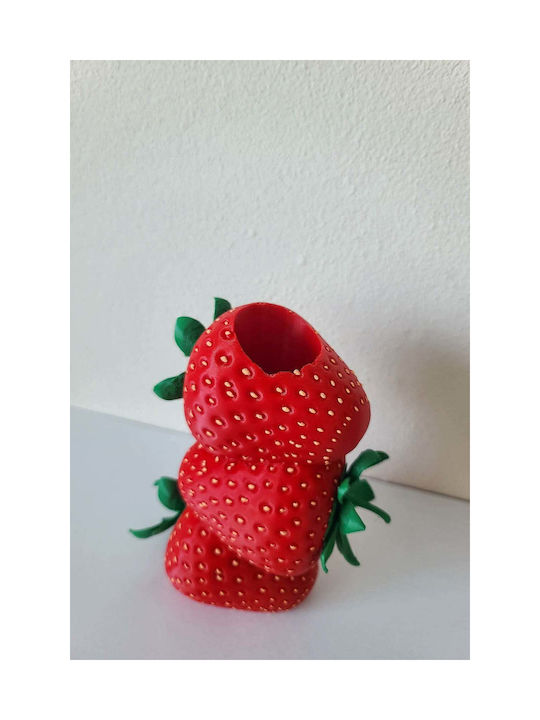 SteweHome Vază Decorativă Din Plastic Roșie 3x3xÎcm