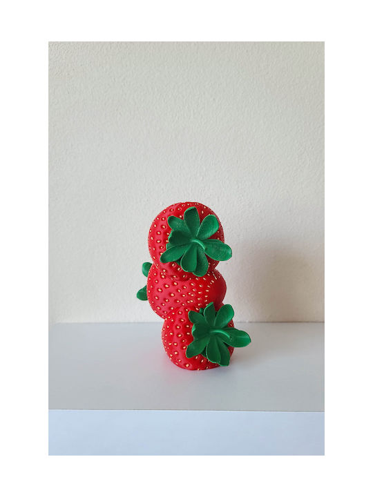 SteweHome Vază Decorativă Din Plastic Roșie 3x3xÎcm