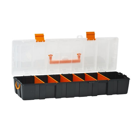 Alista Home Organizator pentru compartimente de scule cu 7 poziții cu separatoare reglabile transparent 46x17x9 cm