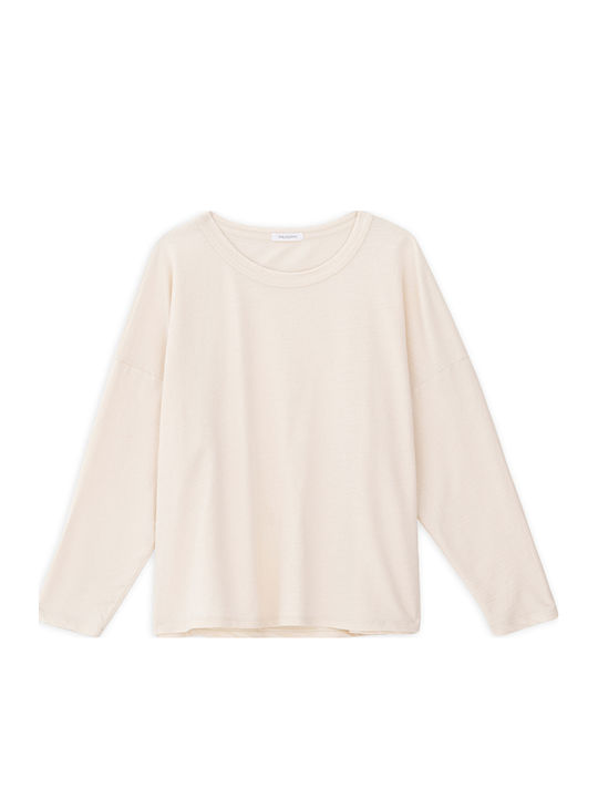 Bluza Damă Mânecă Lungă Ecru