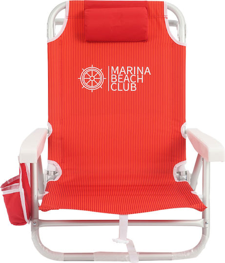 Aluminium Red Beach Chair 64x63x77cm