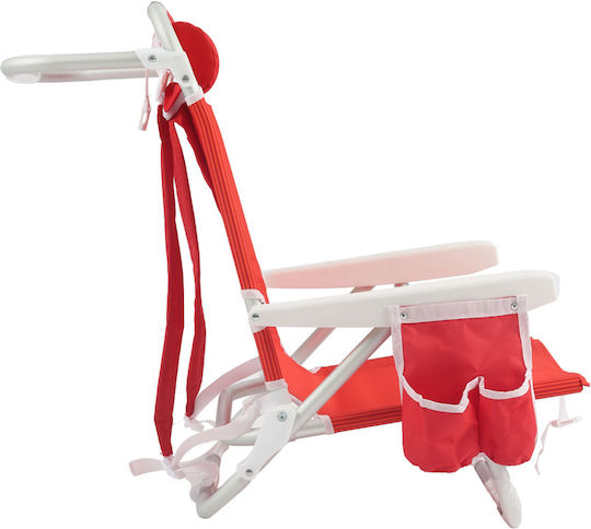 Aluminium Red Beach Chair 64x63x77cm