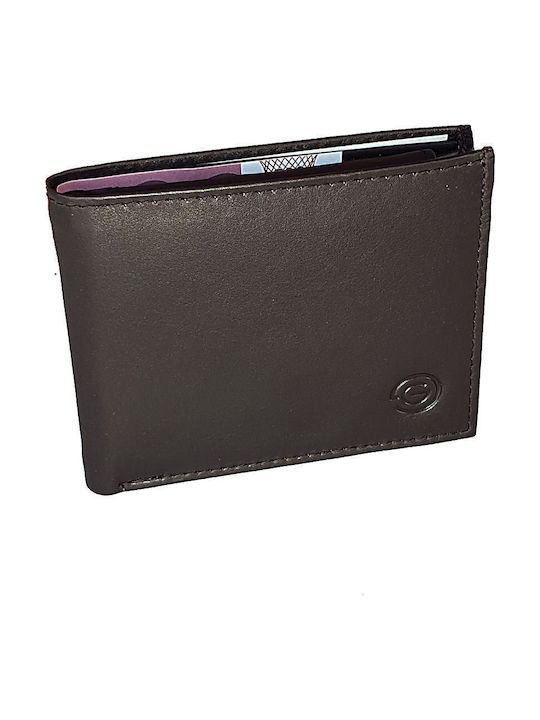 Leather Men's Wallet With RFID Brown
