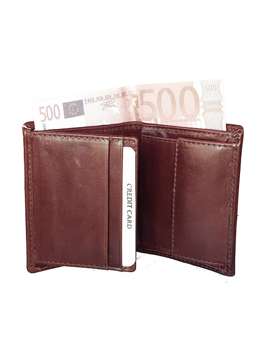 Leather Men's Wallet With RFID Brown