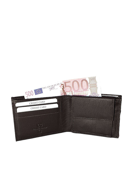 Leather Men's Wallet With RFID Brown