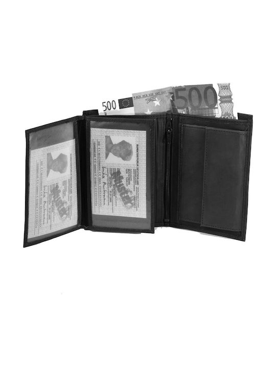 Δερμάτινο Ανδρικό Πορτοφόλι Ταξιδίου με RFID Μαύρο