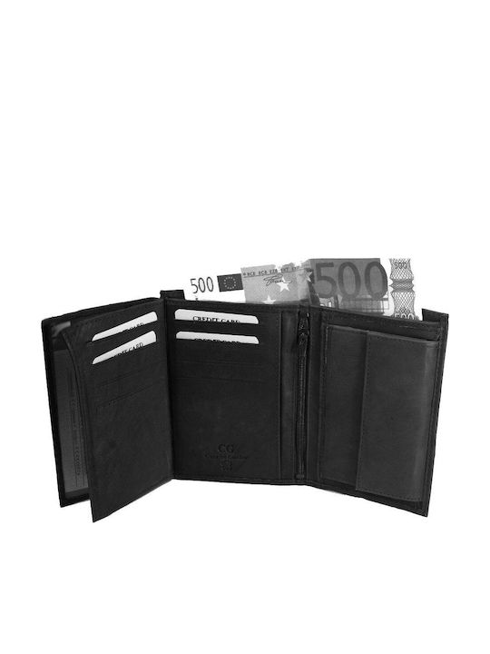 Δερμάτινο Ανδρικό Πορτοφόλι Ταξιδίου με RFID Μαύρο