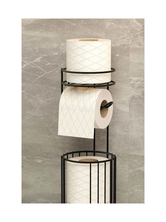 SteweHome Floor Paper Holder Metallic Black