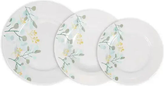La Mediterranea Alb Ceramică Set de Vase 18buc