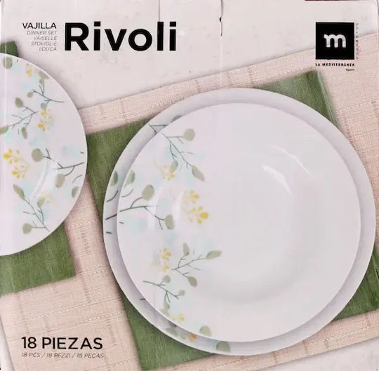 La Mediterranea Alb Ceramică Set de Vase 18buc