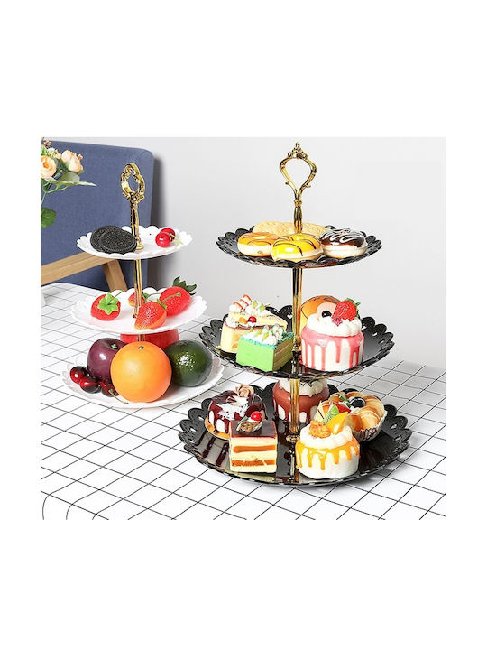 Cake Land Πλαστική Εταζέρα 3 Ορόφων Μαύρη