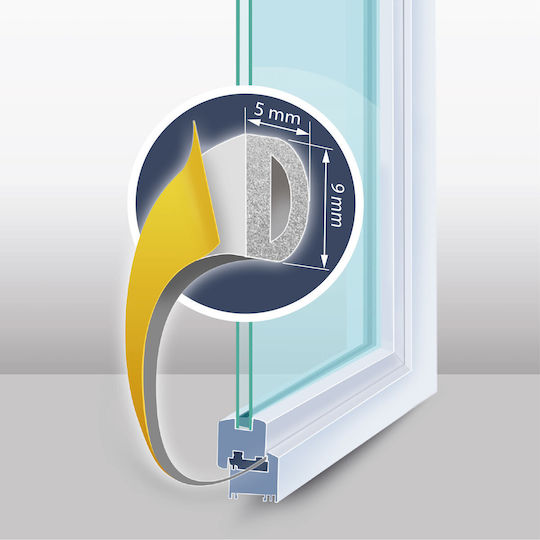 Alista Home Opritor de curent cu bandă adezivă pentru ușă / fereastră în culoare albă 6m