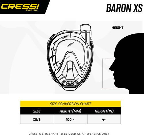 CressiSub Silicone Full Face Kids Diving Mask Baron Transparent