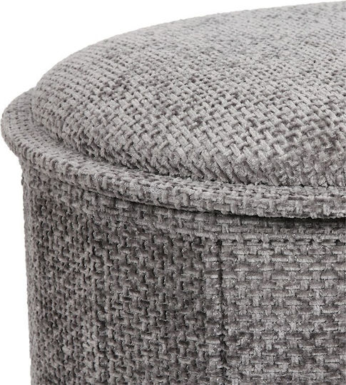 Taburet cu Spațiu de Depozitare Tapițat cu Material Textil Trebia Gri 76x38x38cm