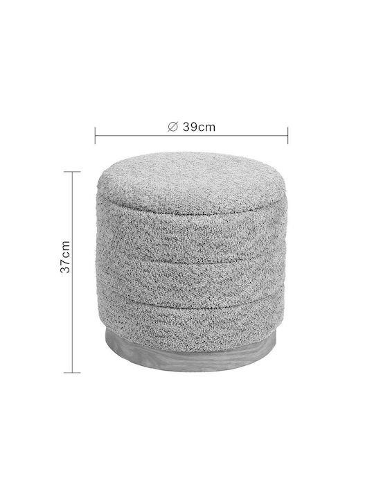 Footstool With Storage Space Upholstered With Fabric Pelen Grey 39x39x37cm