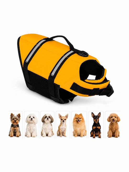 Zola Jachetă De Salvare Pentru Câini Mărimea S 7-10 Kg 41-53 Cm Piept Curele Reglabile Reflectorizante Mâner De Transport Atașament Pentru Lesă Galbenă