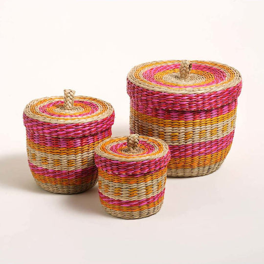 Stewehome Basket Sea Grass Decoration Storage Multicolour 14x12 Cm