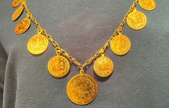 Παραδοσιακό Κολιέ 15 Φλουριά Bronze 98cm Mark219 1 Σειρά Κολιέ Bronze-267