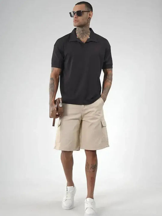 Polo Short Sleeve Black Blouse