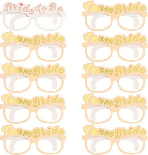Set 10 Ochelari Alista Home Tematică Petrecere Burlăcițe Echipa Miresei Mireasa Viitoare Design 9 Roz 1 Alb