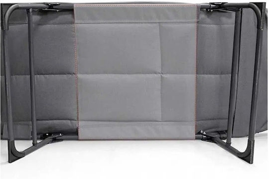 ikonka Șezlong De Plajă Gri Din Oțel 190x63x30cm