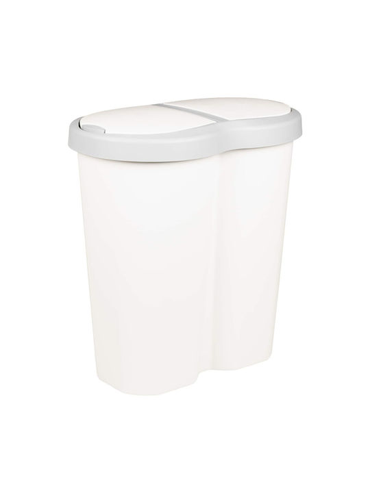 vidaXL White Waste Bin 30x51x48cm