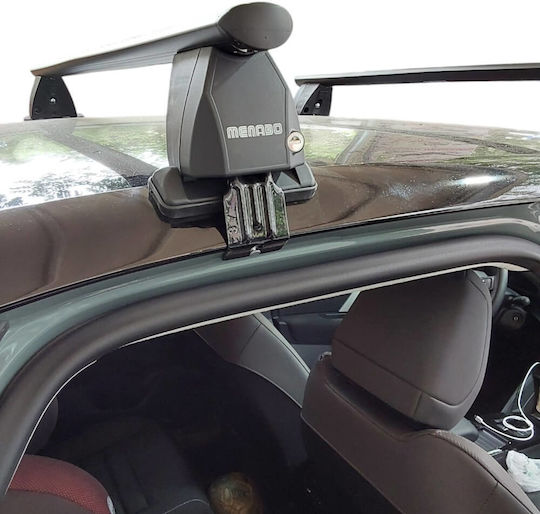 Menabo Aluminum Car Roof Bars Luggage Rack Kit for Citroen C4 5D 2020+ Set with Roof Rack Legs Black
