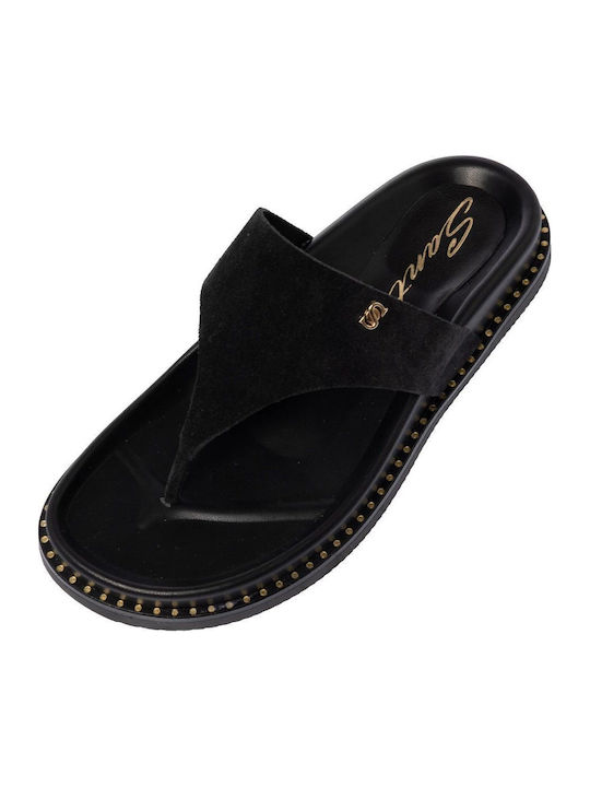 Flache Sandalen Für Damen Schwarz