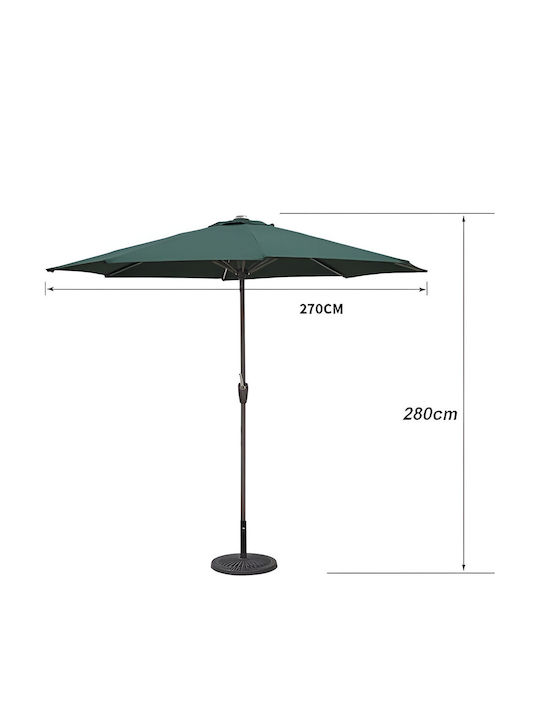 Umbrelă Rotundă Din Aluminiu Verde Φ2.7m