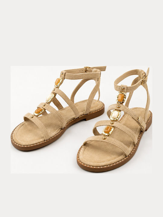 Women's Flat Sandals Beige