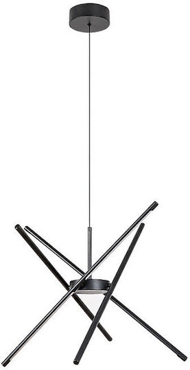 Rabalux Adjustable Black LED Pendant Ceiling Light with Warm White Light 66x66cm