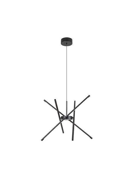 Rabalux Adjustable Black LED Pendant Ceiling Light with Warm White Light 66x66cm