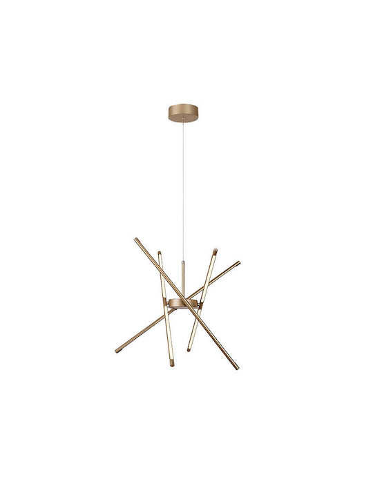 Rabalux Adjustable Gold Pendant Ceiling Light LED with Warm White Light 66x66cm