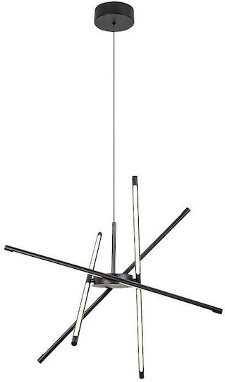 Rabalux Adjustable Black LED Pendant Ceiling Light with Warm White Light 66x66cm