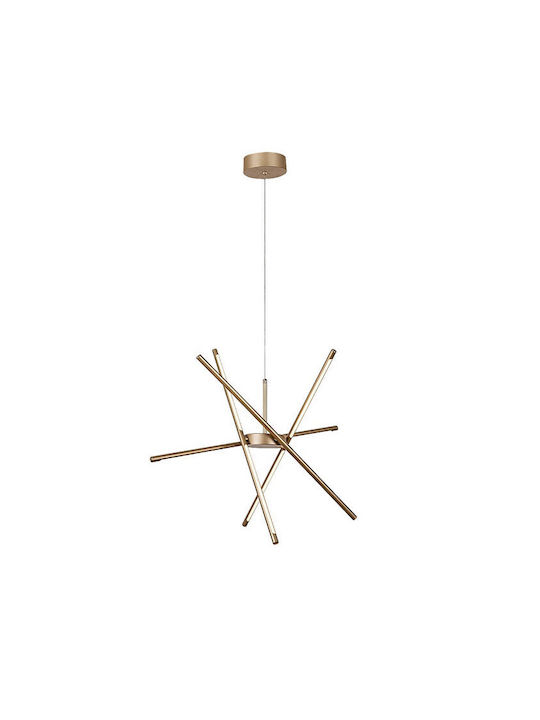 Rabalux Adjustable Gold Pendant Ceiling Light LED with Warm White Light 66x66cm