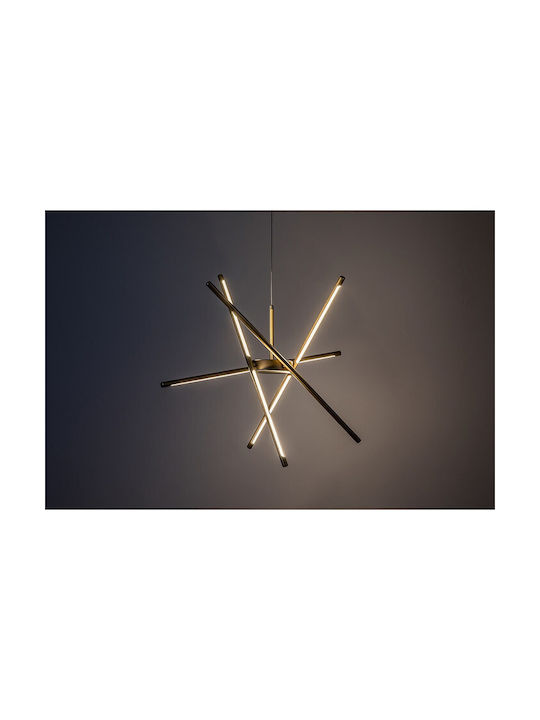 Rabalux Adjustable Gold Pendant Ceiling Light LED with Warm White Light 66x66cm