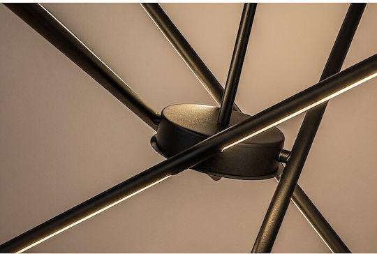 Rabalux Adjustable Black LED Pendant Ceiling Light with Warm White Light 66x66cm