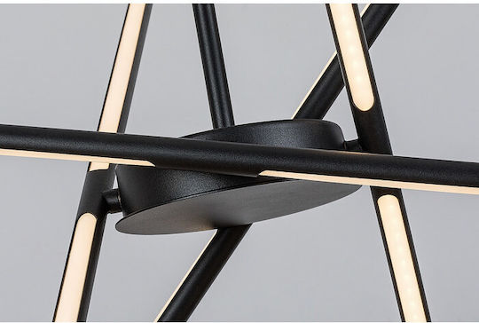 Rabalux Adjustable Black LED Pendant Ceiling Light with Warm White Light 66x66cm