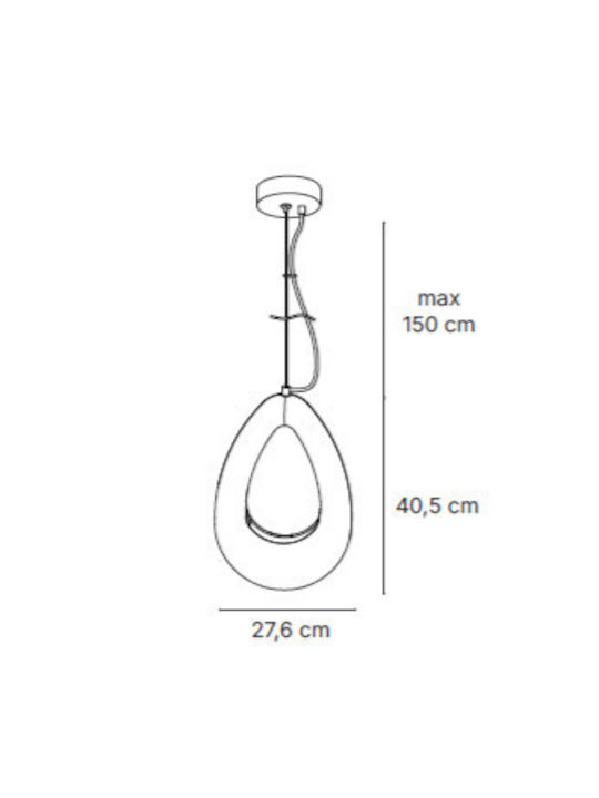 Inlight Κρεμαστό Φωτιστικό Κόκκινο με Ντουί G9 27.6x27.6x40.5εκ.