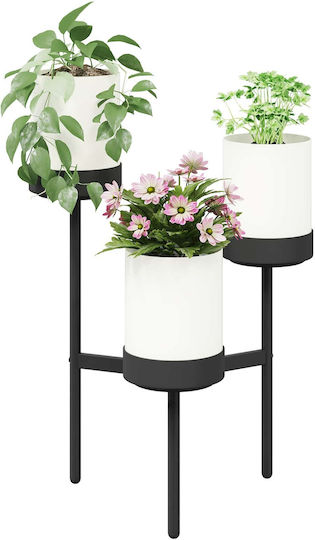 vidaXL Suport pentru ghiveci Metalic Alb 54x49x81cm