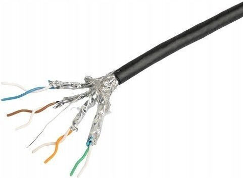Lanberg S/FTP Cat.6a (Gigabit) Network Cable Ethernet Outdoor 305m Black