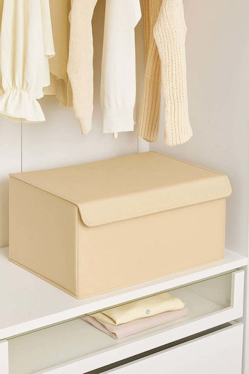SteweHome Storage Box for Blanket/Duvet / Coat / Knitwear / Clothes / Bags in Beige Colour 60x40x30cm